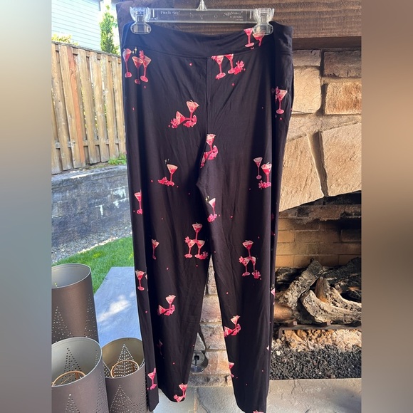 Soma Cool Nights Black Pants with Champagne/Cocktail Medium - Picture 2 of 5